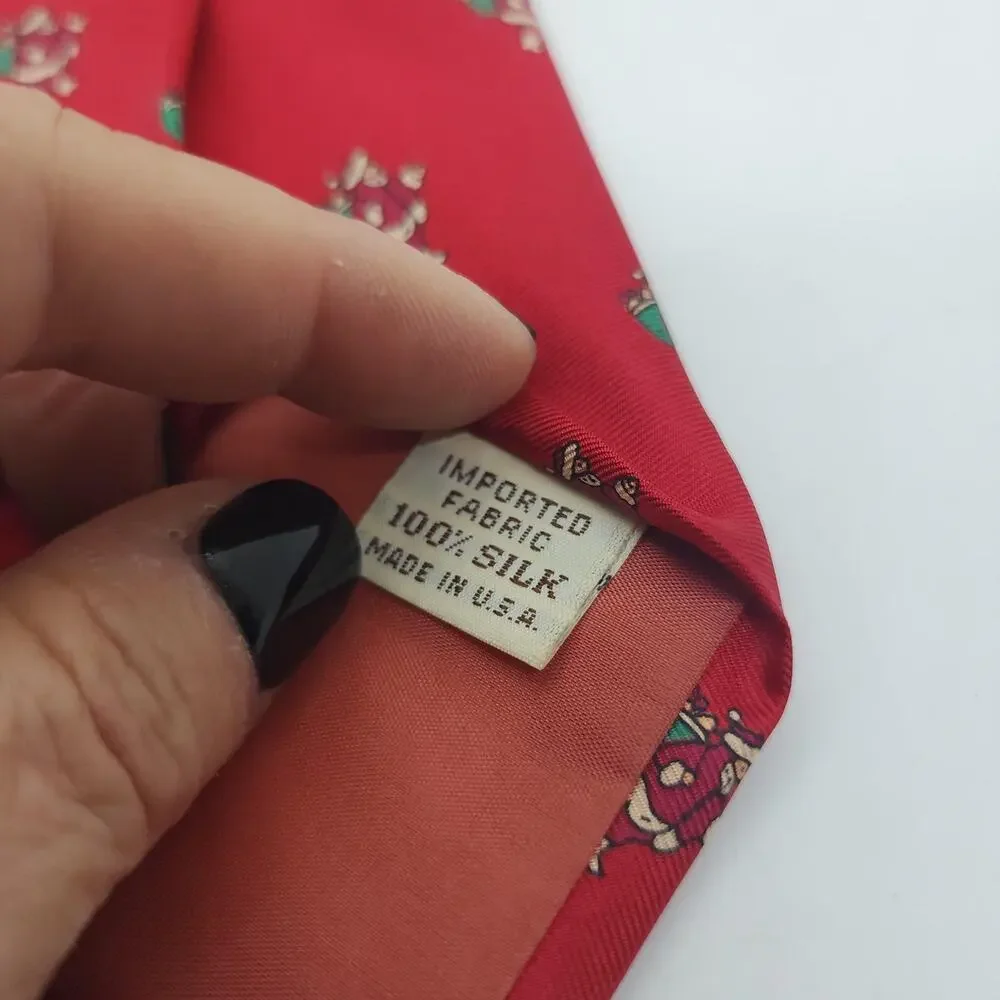 Vintage John Henry & Wembley Christmas Tie Lot Mens Red Silk Santa Tree